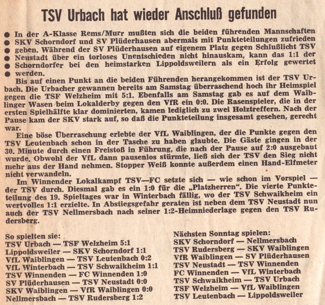 TSV Urbach Saison 1970_71 TSV Urbach TSF Welzheim 06.03.1971 Der Spieltag.jpg