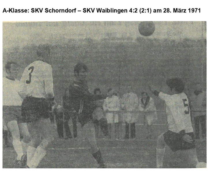 SKV Schorndorf Sasion 1970 1971 SKV Schorndorf SKV Waiblingen 28.03.1971 Spielszene