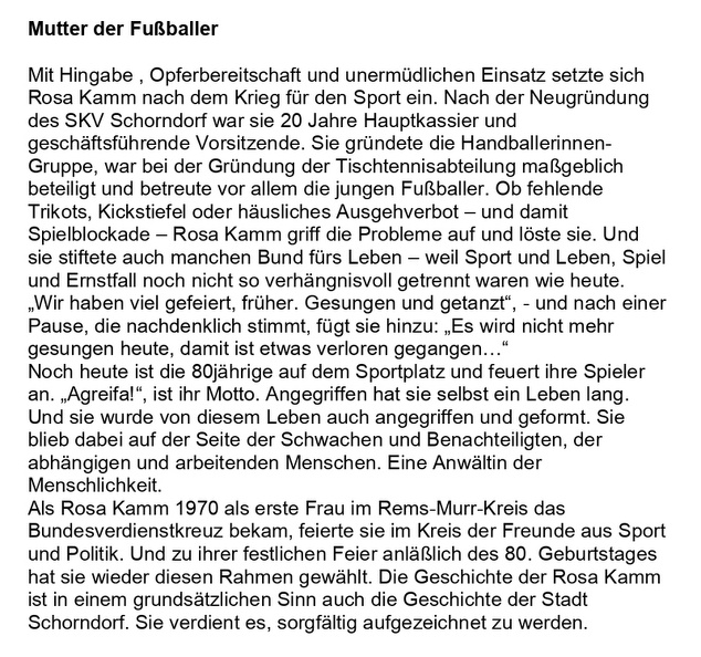 Rosa Kamm geb. 26.07.1907 verst. 04.01.1996 sozial politisch und sportlich engagiert Seite 4