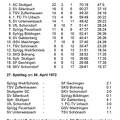 SKV Schorndorf Saison 1971 1972 Tabelle 26. Spieltag