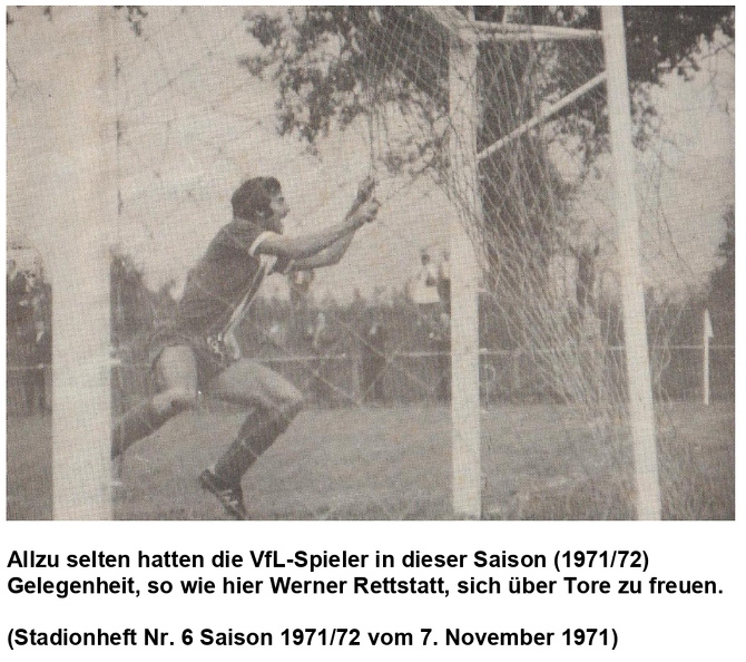 VfL Schorndorf Saison 1971 72 Werner Rettstatt Stadionheft 07.11.1971