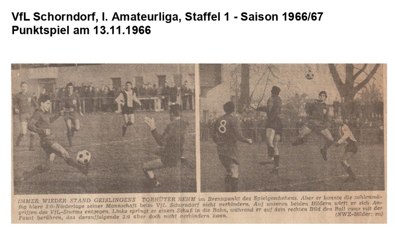 VfL Schorndorf I. Amateurliga Saison 1966 67 Vlf Schorndorf SC Geislingen 13.11.1966 Seite 3