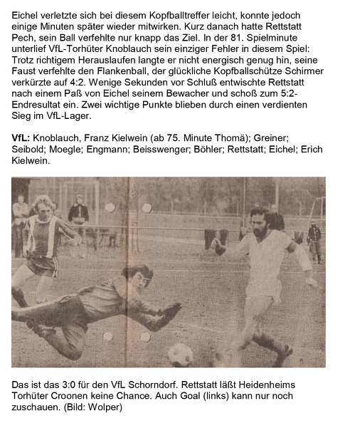 VfL Schorndorf I. Amateurliga Saison 1974 75 VfL Schorndorf Heidenheimer SG 03.11.1974 Seite 2