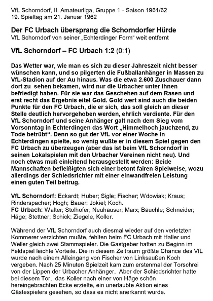 VfL Schorndorf II. Amateurliga Saison 1961_62 VfL Schorndorf FCTV Urbach 21.01.1962 Seite 1.jpg