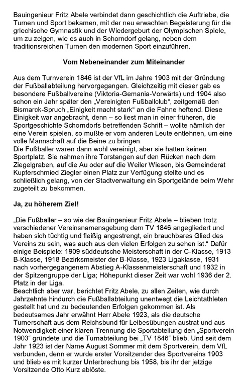 VfL Schorndorf 60jaehriges Jubilaeum 1963 Zeitungsbericht vom 06.09.1963 Seite 2