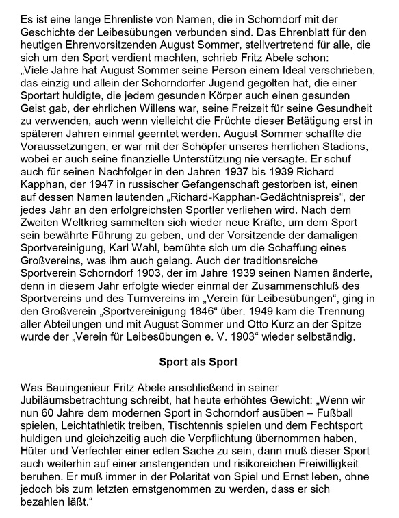 VfL Schorndorf 60jaehriges Jubilaeum 1963 Zeitungsbericht vom 06.09.1963 Seite 3
