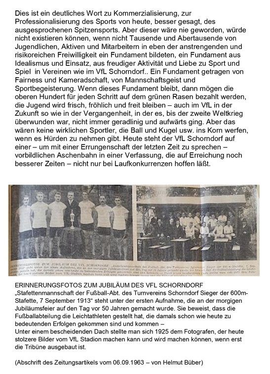 VfL Schorndorf 60jaehriges Jubilaeum 1963 Zeitungsbericht vom 06.09.1963 Seite 4