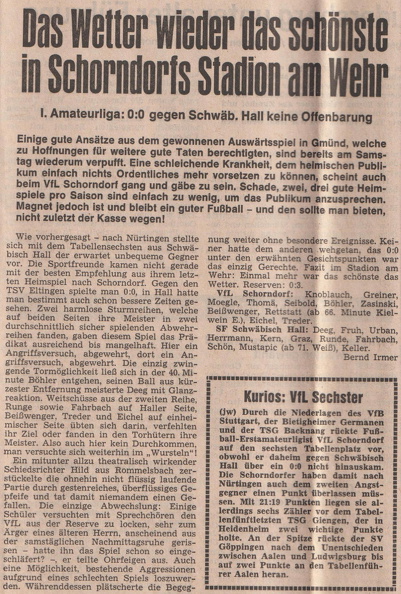 VfL Schorndorf 1. Amateurliga Saison 1974_75 VfL Schorndorf SF Schwaebisch Hall 22.02.1975 Original Spielbericht.jpg