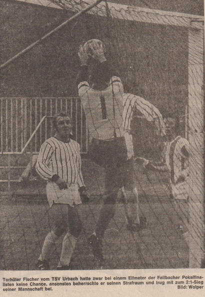 A-Klasse Pokalendspiel 1974 SV Fellbach TSV Urbach Foto