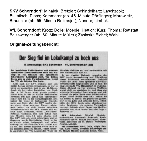 SKV VfL Schorndorf II. Amateurliga Saison 1971 72 SKV Schorndorf VfL Schorndorf 09.04.1972 Seite 2