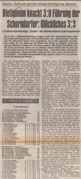 VfL Schorndorf I. Amateurliga Saison 1976_77 VfL Schorndorf Germania Bietigheim Original Bericht 23.10.1976.jpg