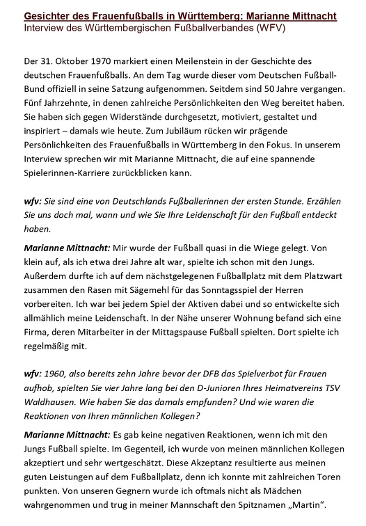 Mittnacht Marianne - Gesichter des Frauenfussballs in Baden-Württemberg Seite 1