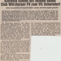 VfL Schorndorf Vorschau Wuerzburger FV mit Kielwein Bericht 22.07.1977
