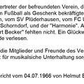 VfL Schorndorf Saison 1965 66 Meisterschaftsfeier am 02.07.1966 Abschrift Zeitungsbericht vom 04.07.1966 Seite 2