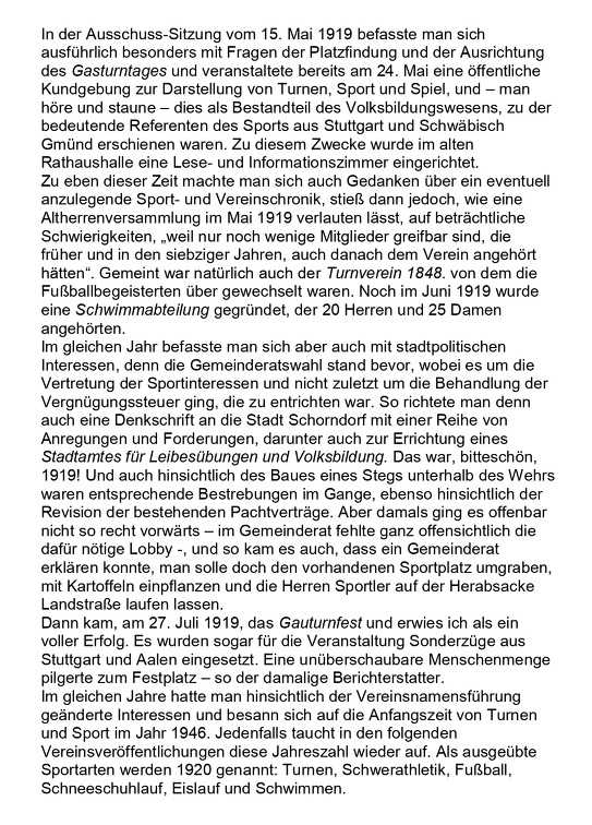 VfL Schorndorf 80jaehriges Jubilaeum 1983 Bericht Fritz Abele Heimatblaetter 1983 Seite 4
