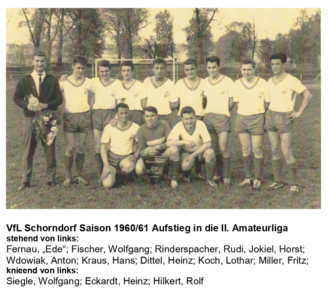 VfL Schorndorf Saison 1960 61 Meistermannschaft Foto