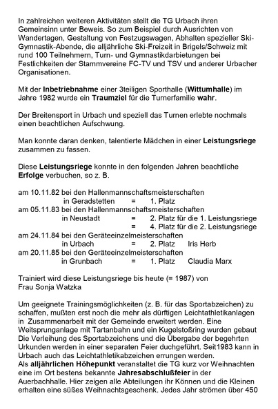 Die Turngemeinschaft Urbach seit 1975 Seite 2