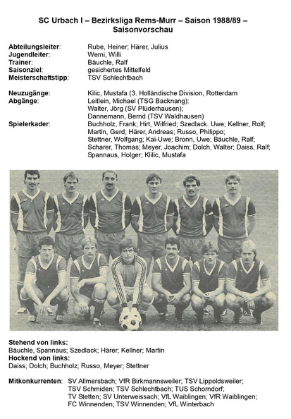 SC Urbach I Saison 1988 1989 Bezirksliga Rems-Murr Saisonvorschau.jpg