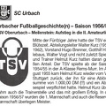 TSV Urbach Saison 1956 57 Urbacher Mitteilungen 10.08.2023 Seite 11