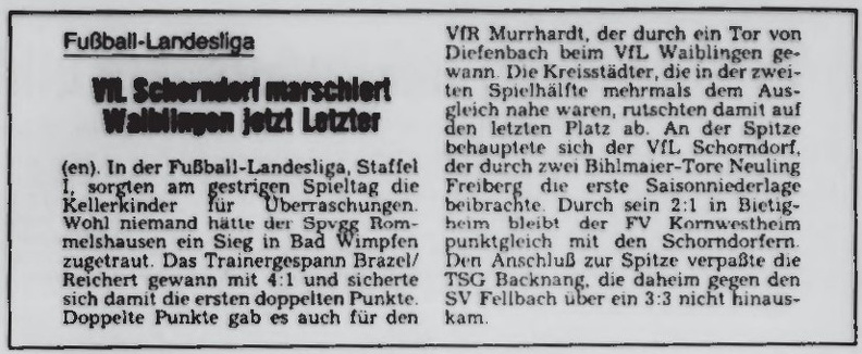 VfL Schorndorf Landesliga Saison 1981_82 5. Spieltag VfL Schorndorf SGV Freiberg 06.09.1981 Der Spieltag.jpg