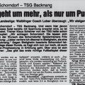 VfL Schorndorf Landesliga Saison 1981 82 Vorschau 11. Spieltag VfL Schorndorf TSG Backnang