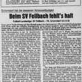 VfL Schorndorf Landesliga Saison 1981 82 17. Punktspiel SV Fellbach VfL Schorndorf 13.12.1981 Bericht