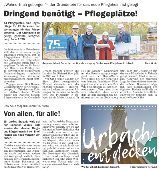 Urbach Sonderveroeffentlichung Wochenblatt 05.12.2024 Seite 3 Neues Pflegeheim Urbach Magazin.jpg
