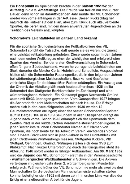 VfL Schorndorf 50jaehriges Jubilaeum Aus der Chronik des aeltesten Fussballvereins im Remstal WKZ 09.09.1954 Seite 3.jpg