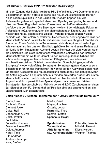 SC Urbach Saison 1991_92 Meister Bezirksliga Saisonbericht.jpg
