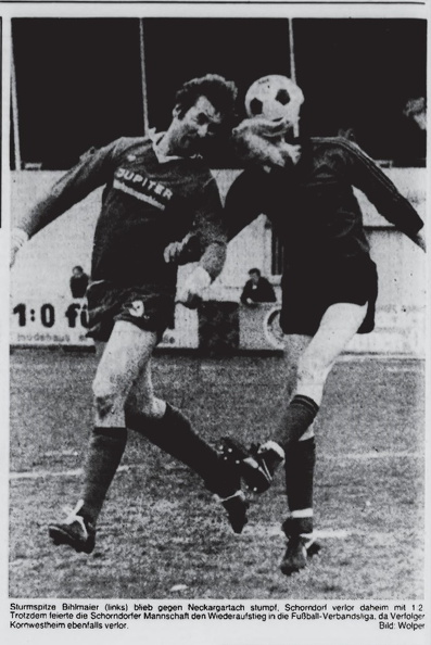 VfL Schorndorf Landesliga Saison 1981_82 32. Punktspiel VfL Schorndorf VfL Neckargartach 09.05.1982 Szenenfoto.jpg