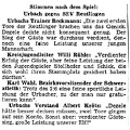 FCTV Urbach SSV Reutlingen 1. Liga Sued DFB-Pokalspiel 04.01.1959 Stimmen zum Spiel