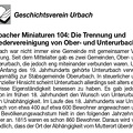 Urbach Trennung und Wiedervereinigung Teil 1