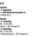 SC Urbach II Kreisliga B4 Saison 2026 27 Spieltag 06.09.2026