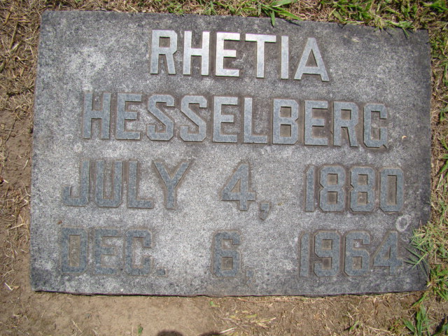 Hesselberg Rhetia 1880 1964 Grabstein