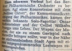Rothensteiner Posegga Zeitungsbericht Autounfall 21.11.1962