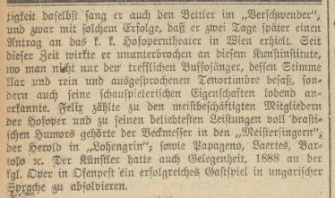 Felix Benedikt 1860 1912 Nachruf Teil 2 Grazer Volksblatt 02.03.1912