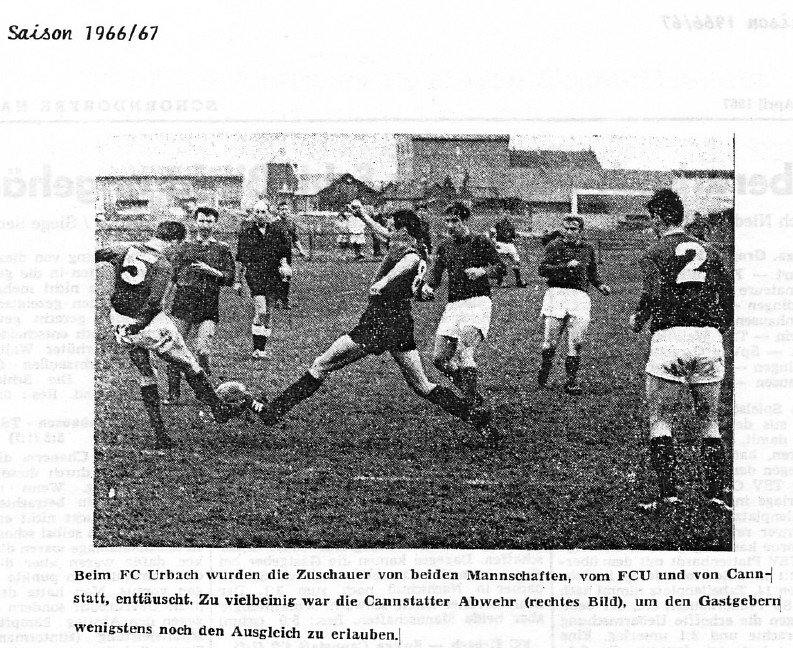 FCTV Urbach SpVgg Cannstatt Saison 1966-67 09.04.1967 Fotos