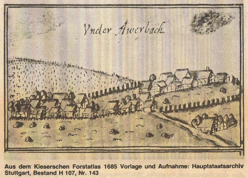 Urbach aus dem Kieserschen Forstatlas 1685