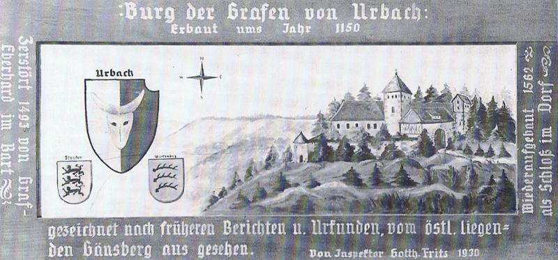 Burg der Grafen von Urbach Zeichnung