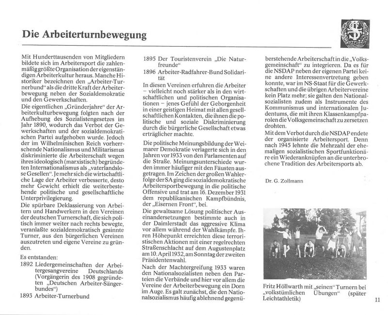 Sport in Schorndorf  Die Arbeiterturnbewegung Seite 11